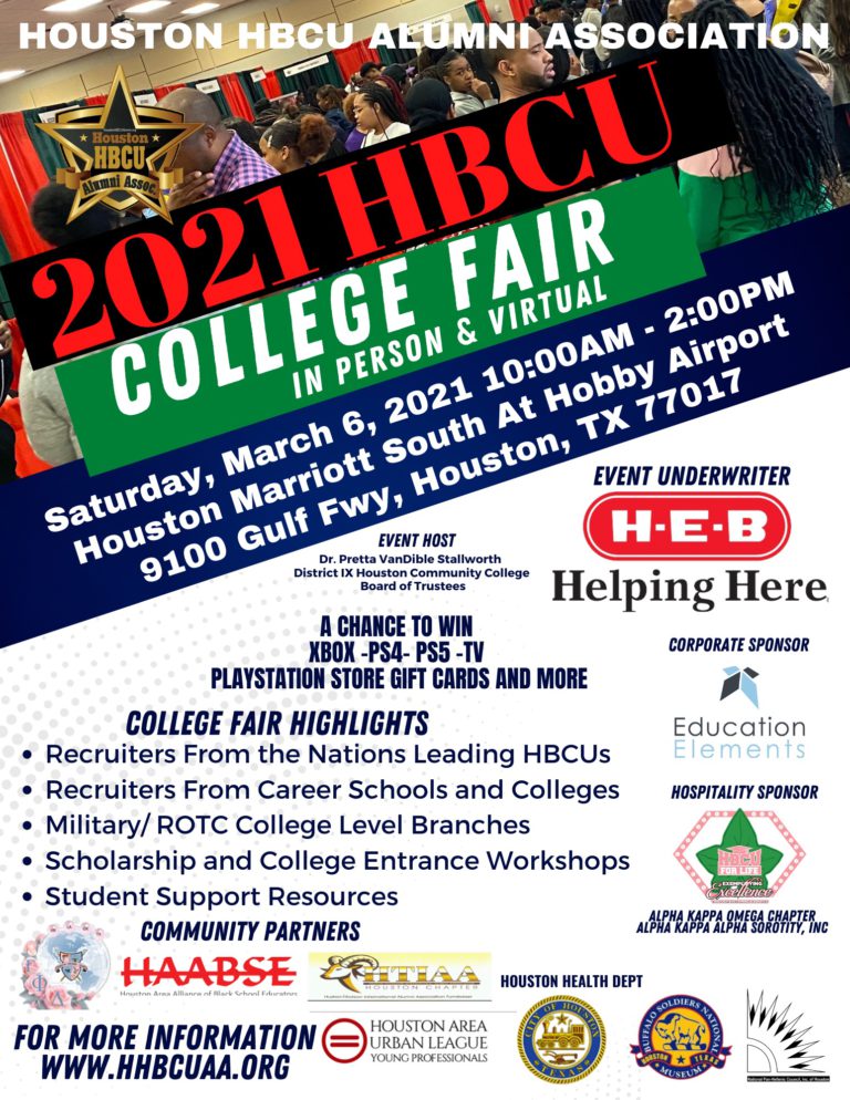 Annual 2021 HBCU College Fair Houston HBCU Alumni Association